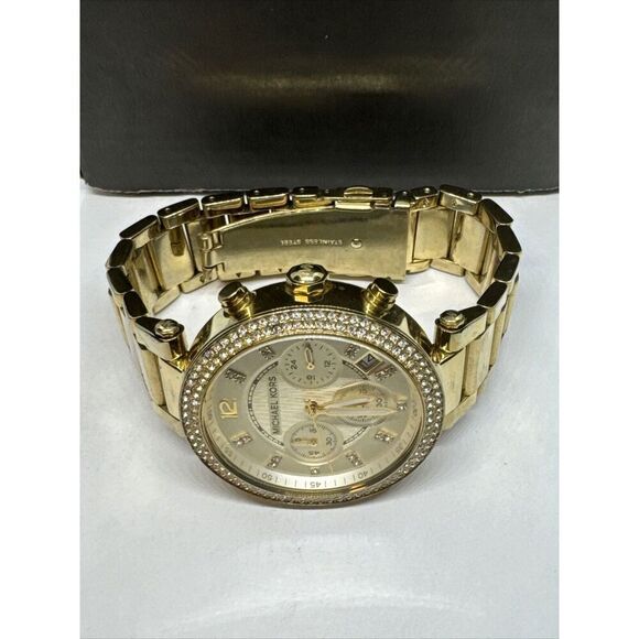 Michael Kors Parker MK5354 Women\'s Gold Stainless Steel Analog Dial Watch JNA231 main image 4